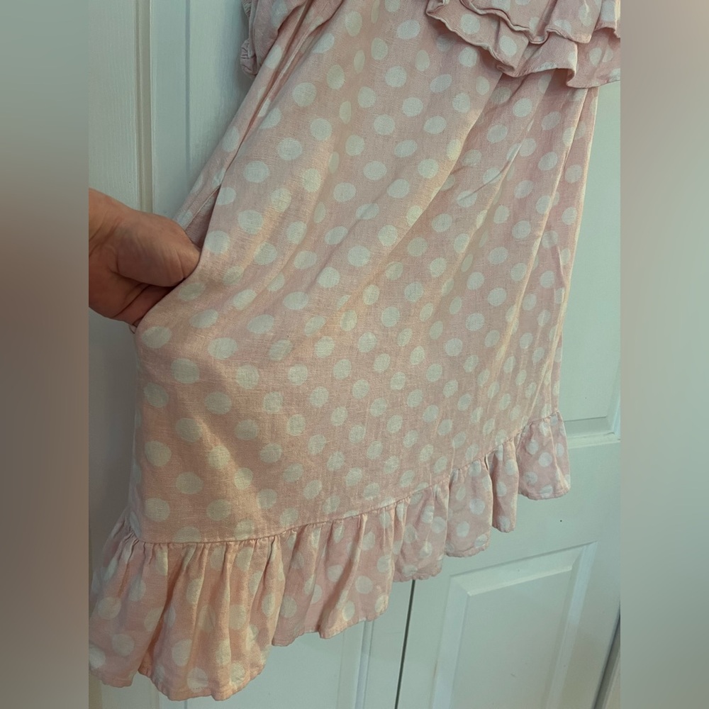 Lisa Marie Fernandez for Target Light Pink Polka Dot One-Shoulder Dress Size S - Picture 8 of 10
